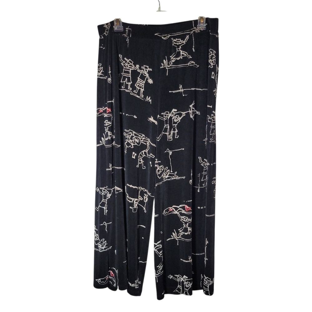 Vintage 90s Y2K Chicos black Travelers wide leg cropped pants